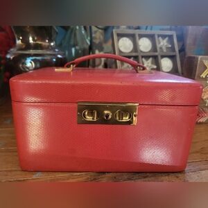 Red Jewelry Box with Gold Accents